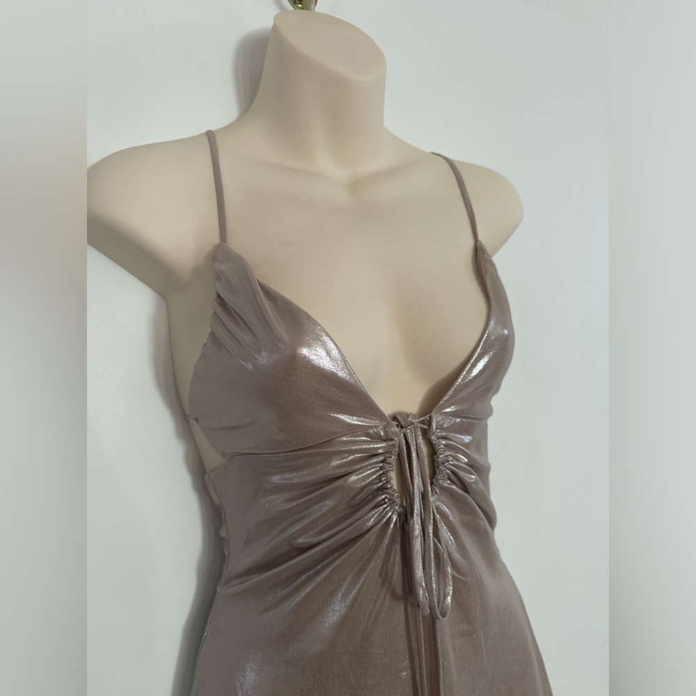House of CB - Lucilla Mini Dress in “Shimmering Beige” - Picture 5 of 9